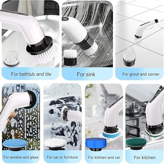 9 in 1 Cordless Electric Spin Scrubber