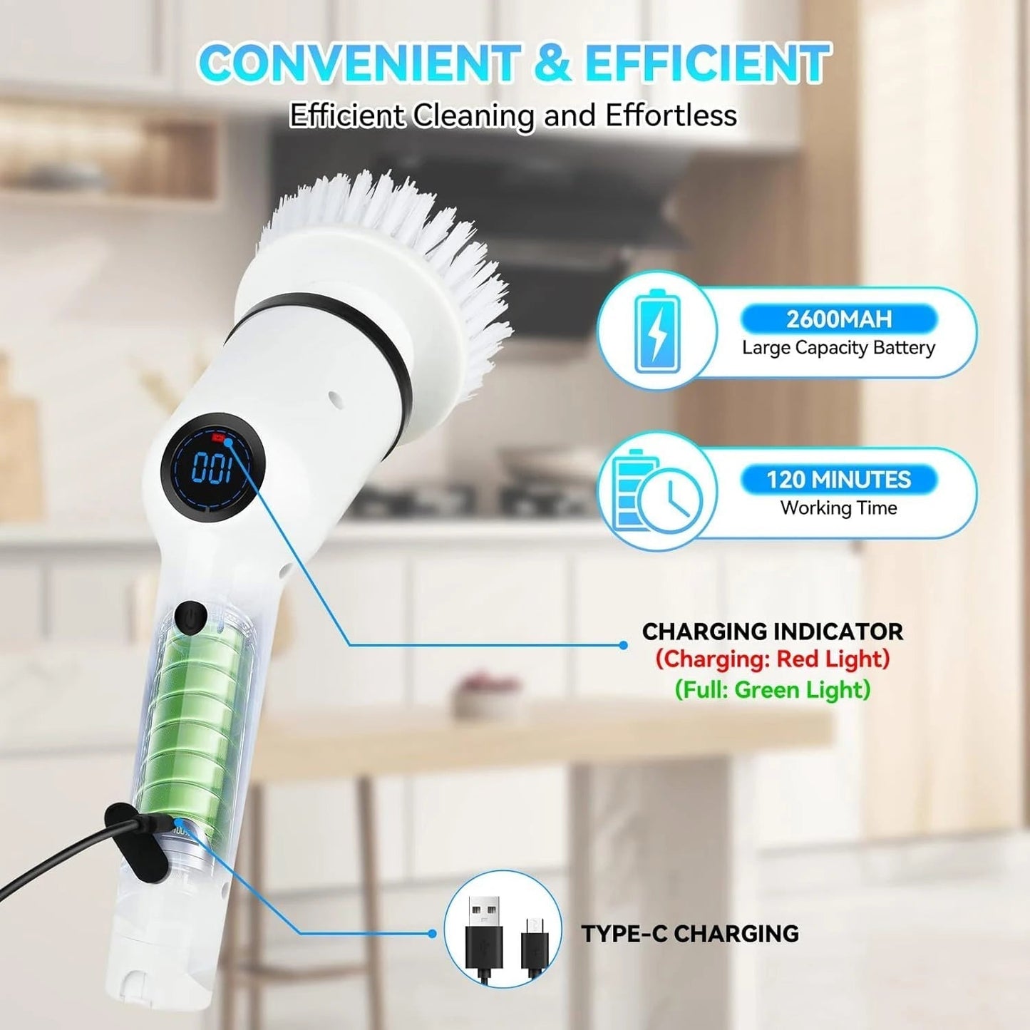 9 in 1 Cordless Electric Spin Scrubber