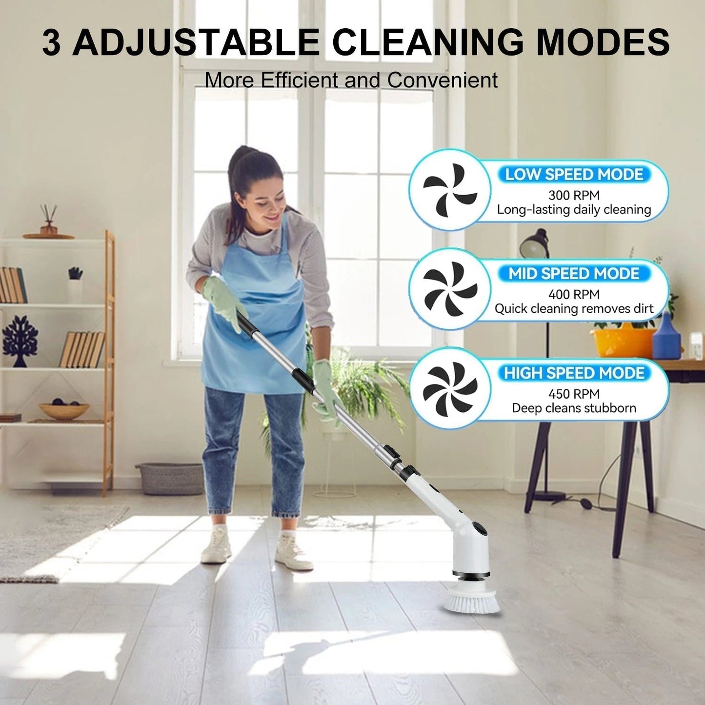 9 in 1 Cordless Electric Spin Scrubber