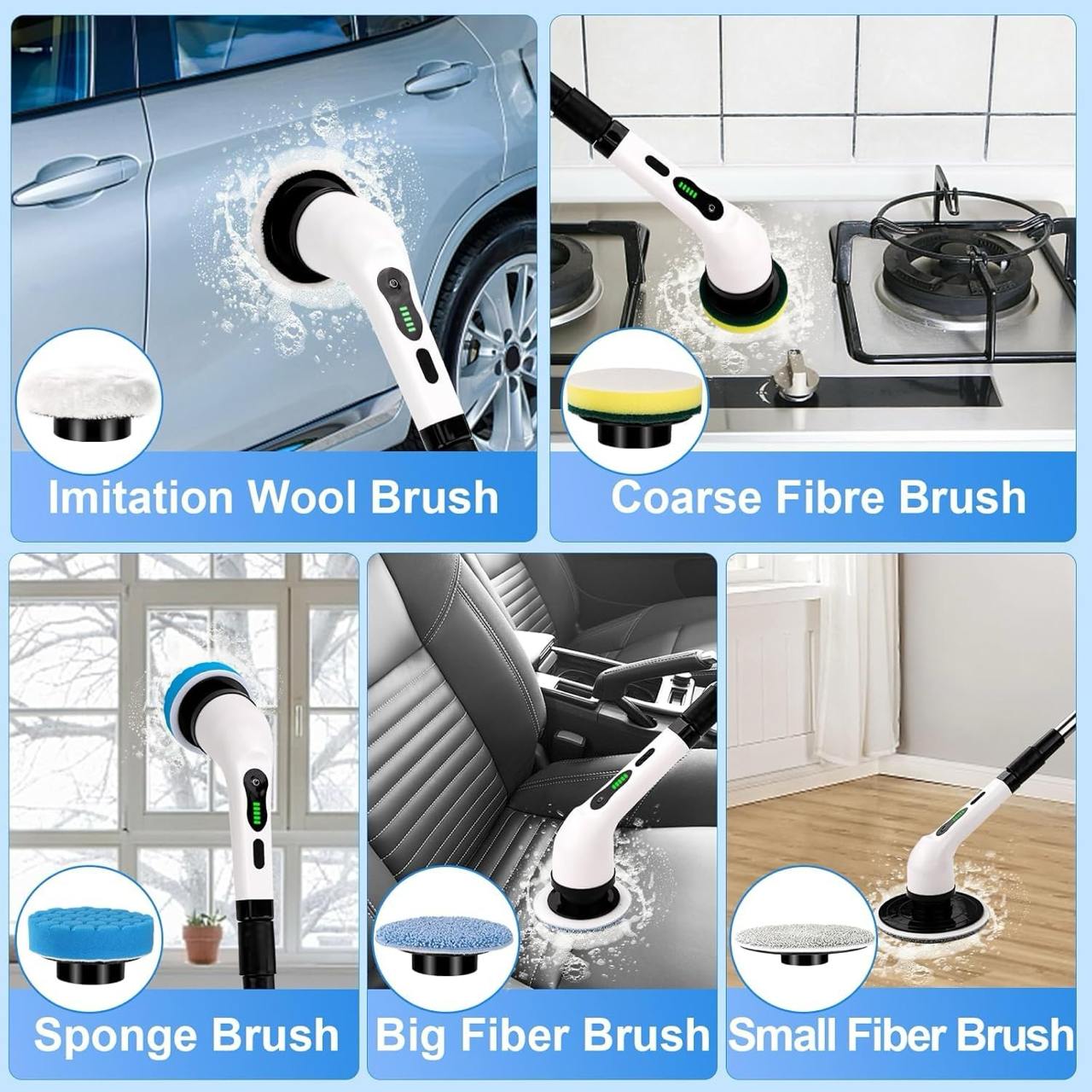 9 in 1 Cordless Electric Spin Scrubber